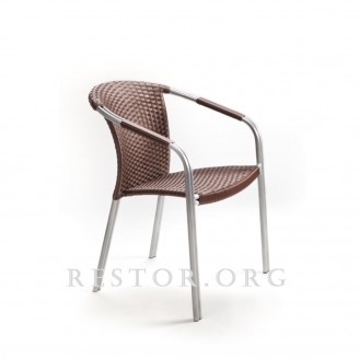 Плетёный стул Кафе-Блюз Restor , техноротанг искусственный ротанг, всесезонная мебель, для бара, кафе, ресторана, паба....